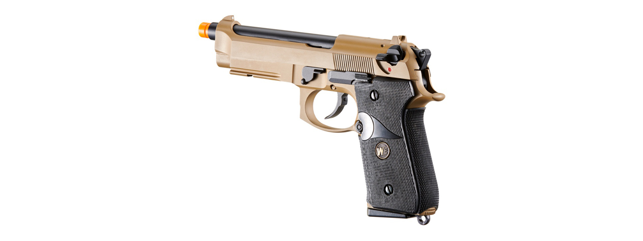 WE-Tech M9A1 Navy Gas Blowback Airsoft Pistol with No Markings (Color: Tan) - Click Image to Close
