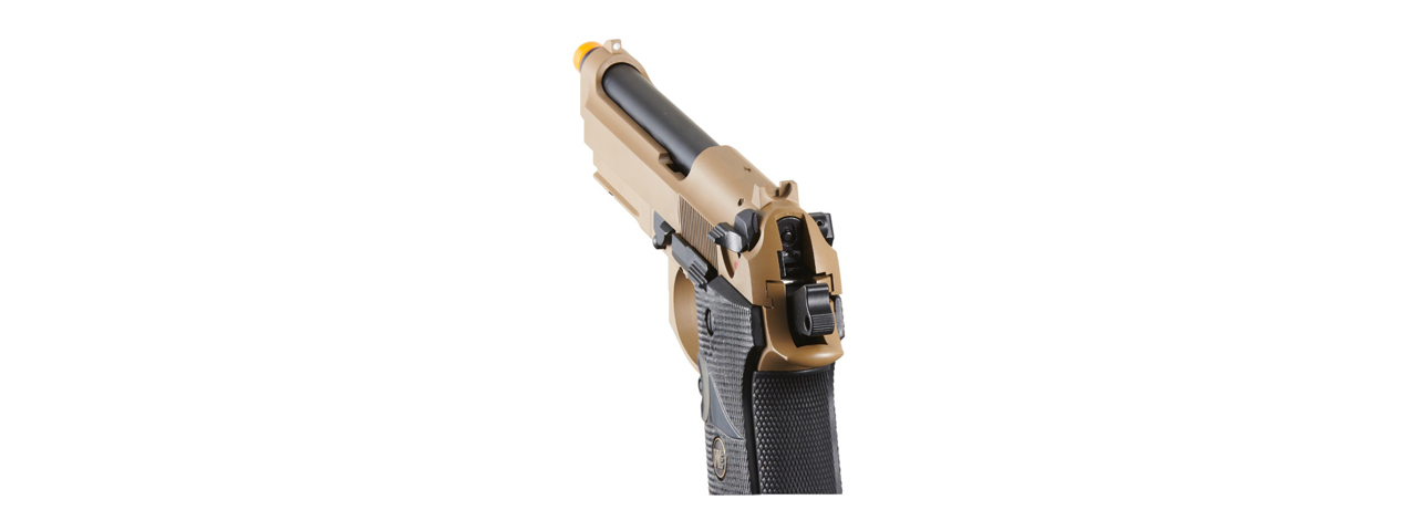 WE-Tech M9A1 Navy Gas Blowback Airsoft Pistol with No Markings (Color: Tan) - Click Image to Close