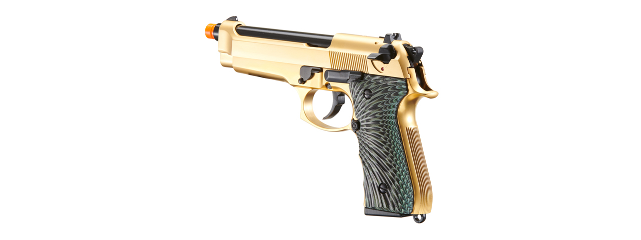 WE-Tech New System M92 Eagle Full Auto Airsoft Gas Blowback Pistol (Color: Gold)