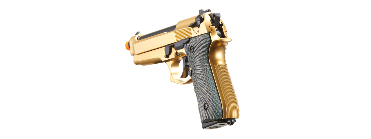 WE-Tech New System M92 Eagle Full Auto Airsoft Gas Blowback Pistol (Color: Gold)