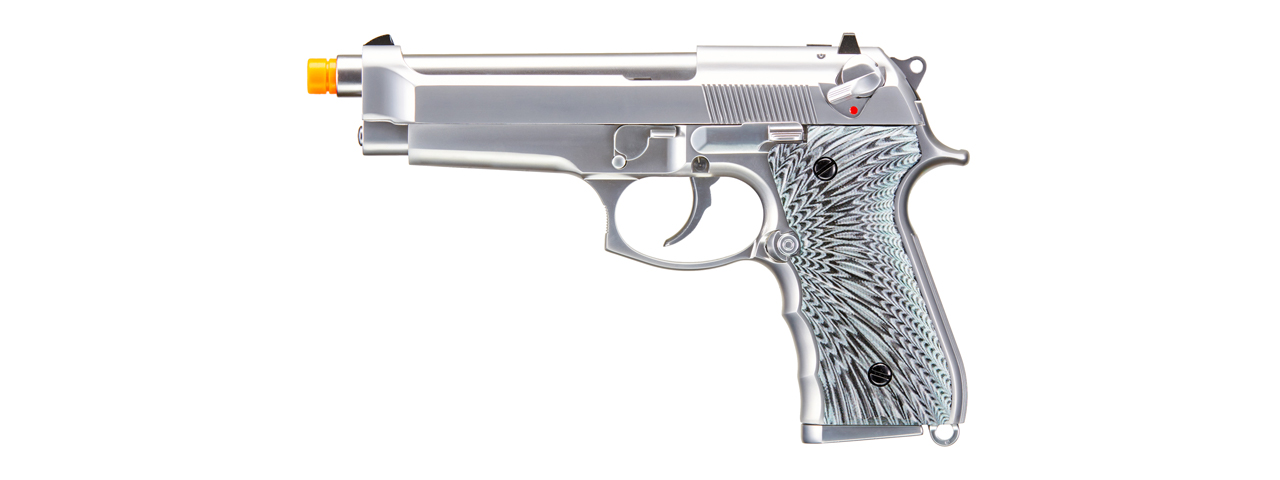 WE-Tech New System M92 Eagle Full Auto Airsoft Gas Blowback Pistol (Color: Silver)