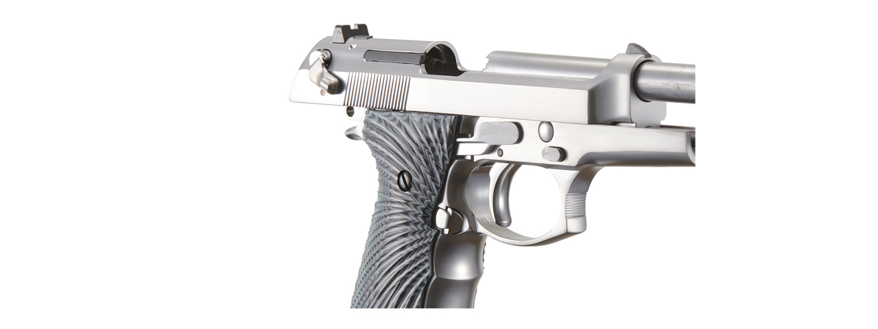 WE-Tech New System M92 Eagle Full Auto Airsoft Gas Blowback Pistol (Color: Silver)