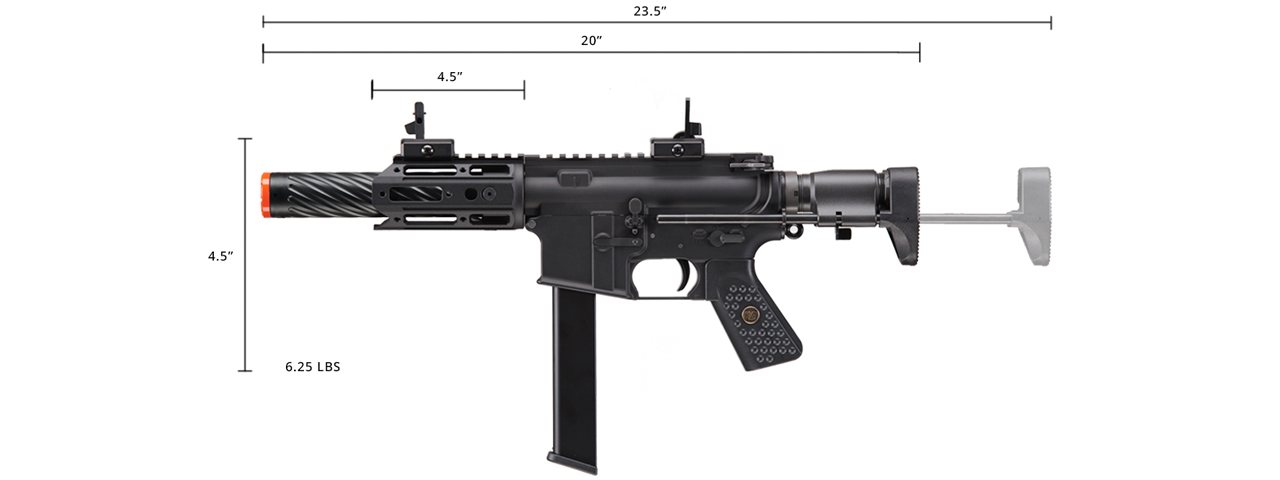 WE-Tech R5C PCC Honey Badger Gas Blowback Rifle (Color: Black)