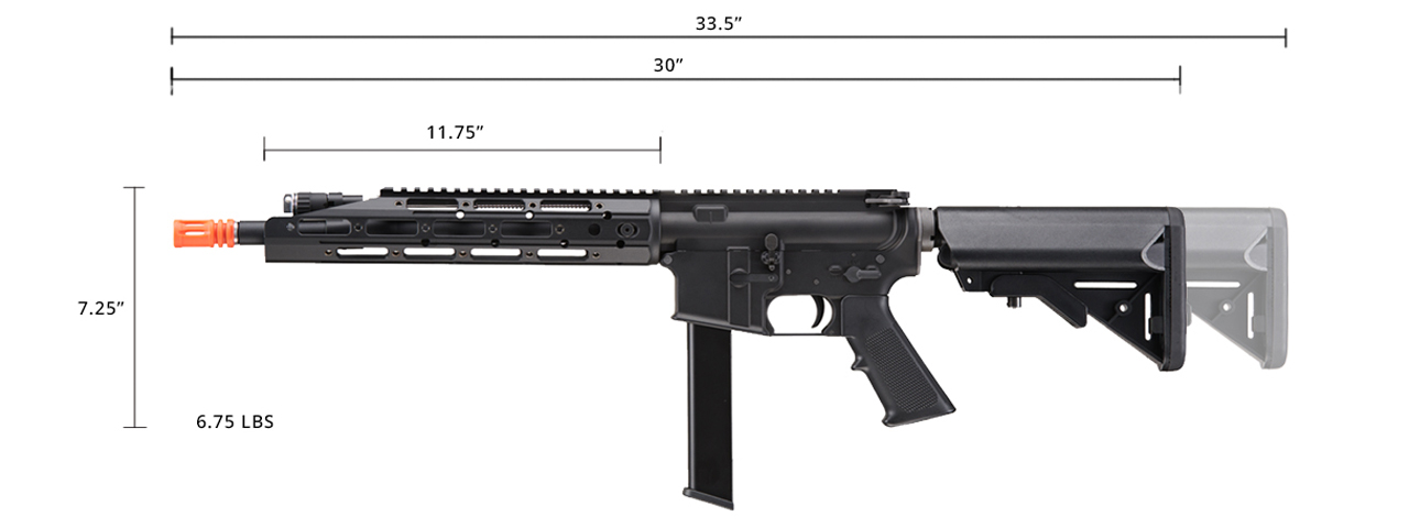 WE-Tech M4 RARS PCC Gas Blowback Airsoft Rifle (Color: Black) - Click Image to Close