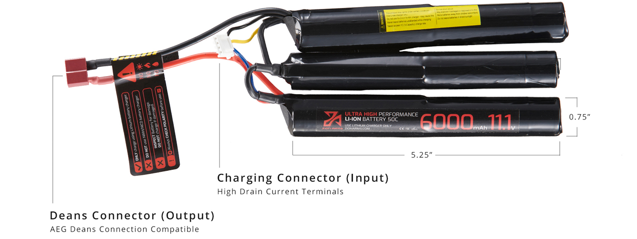 Zion Arms 11.1v 6000mAh Lithium-Ion Crane Battery (Deans Connector)