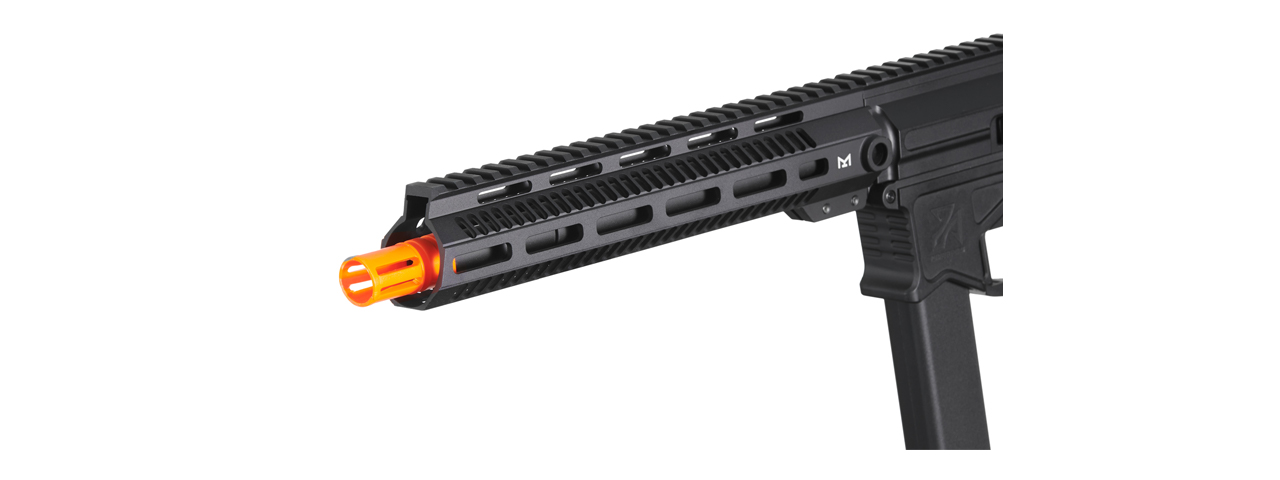 Zion Arms R&D Precision Licensed PW9 Mod 1 Long Rail Airsoft Rifle with Delta Stock (Color: Black)