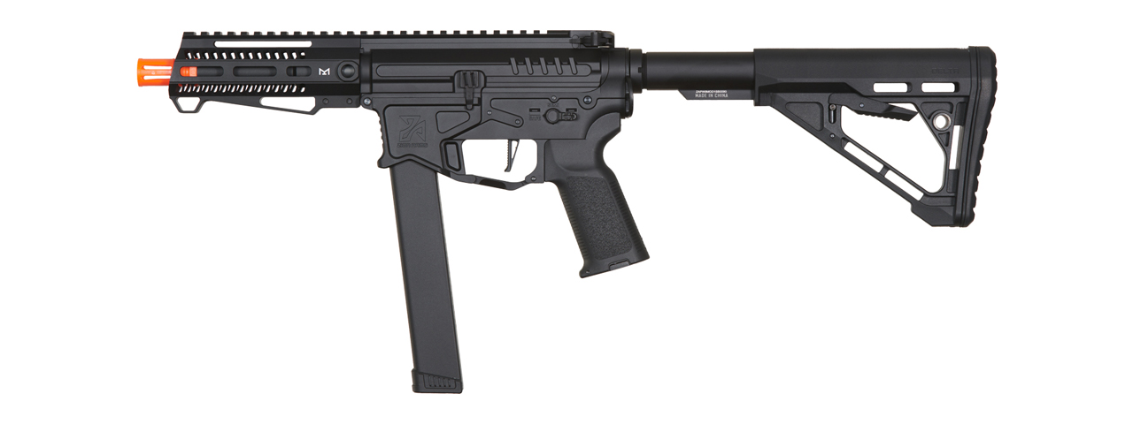 Zion Arms R&D Precision Licensed PW9 Mod 1 Airsoft Rifle with Delta Stock (Color: Black) - Click Image to Close