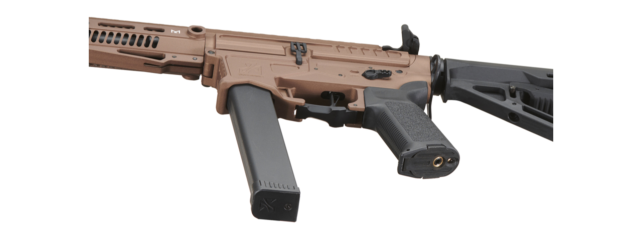 Zion Arms R&D Precision Licensed PW9 Mod 1 Airsoft Rifle with Delta Stock (Color: Bronze)