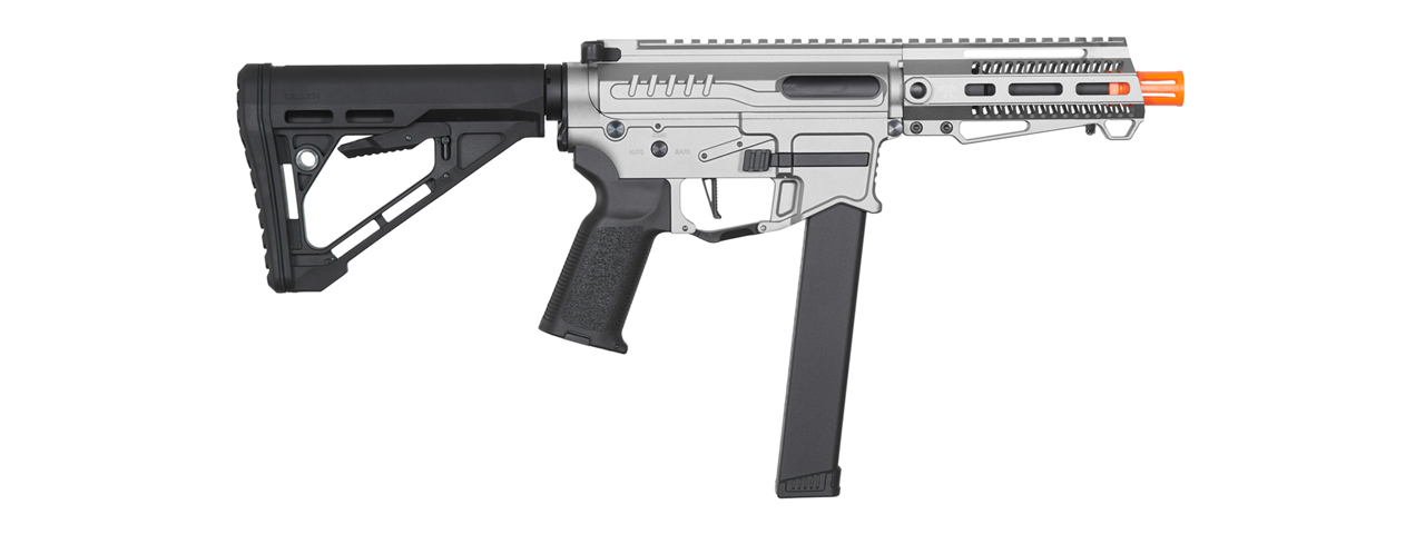 Zion Arms R&D Precision Licensed PW9 Mod 1 Airsoft Rifle with Delta Stock (Color: Grey) - Click Image to Close