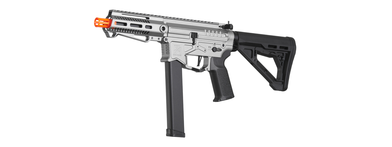 Zion Arms R&D Precision Licensed PW9 Mod 1 Airsoft Rifle with Delta Stock (Color: Grey) - Click Image to Close