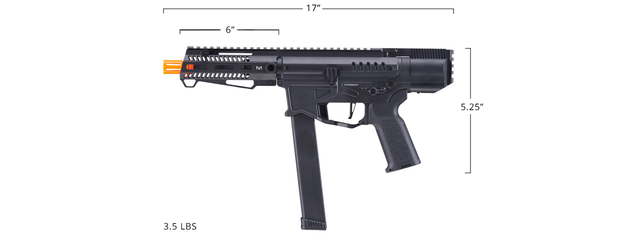 Zion Arms R&D Precision Licensed PW9 Mod 0 Airsoft AEG Pistol Carbine (Color: Black) - Click Image to Close