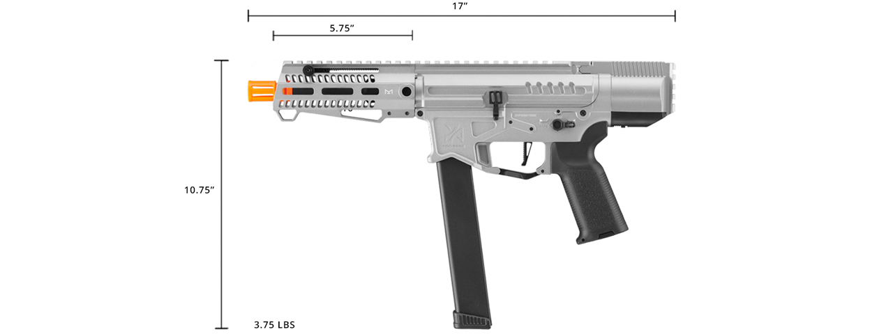 Zion Arms R&D Precision Licensed PW9 Mod 0 Airsoft Rifle (Color: Gray) - Click Image to Close