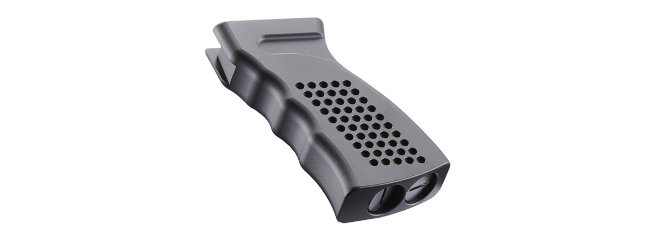 Lancer Tactical CNC Aluminum Slim Pistol Grip for AK Series Gas Blowback Rifles (Color: Black) - Click Image to Close