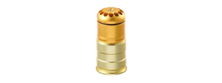 Lancer Tactical 96 Round CNC Aluminum Airsoft 40mm Green Gas Grenade Shell (Color: Gold / Green)