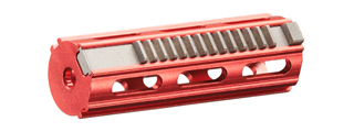 Lancer Tactical 14 Teeth Reinforced Aluminum Full Stroke Piston with CNC Steel Teeth (Color: Red)