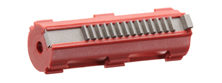 Lancer Tactical 14 Teeth Reinforced Polycarbonate Full Stroke Piston with CNC Steel Teeth (Color: Red)