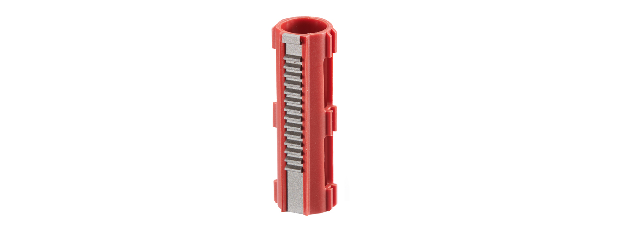 Lancer Tactical 14 Teeth Reinforced Polycarbonate Full Stroke Piston with CNC Steel Teeth (Color: Red)