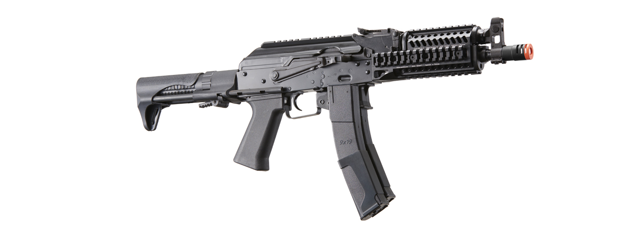 LCT 9mm PP-19 PDW AK Airsoft AEG Rifle w/ Picatinny Handguard (Color: Black) - Click Image to Close