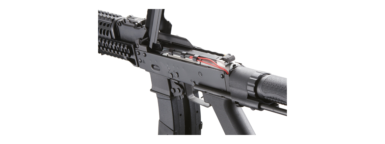 LCT 9mm PP-19 PDW AK Airsoft AEG Rifle w/ Picatinny Handguard (Color: Black) - Click Image to Close