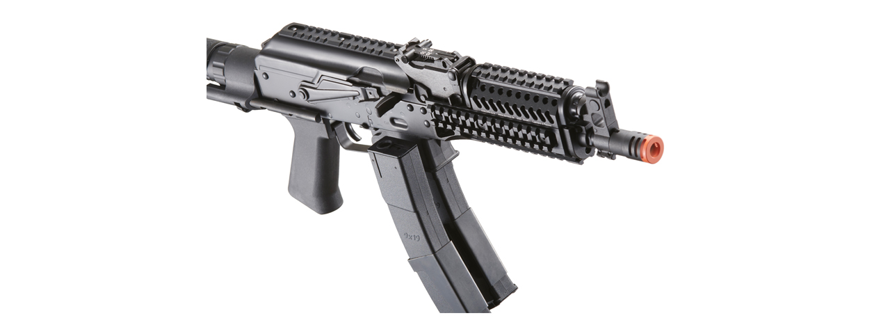 LCT 9mm PP-19 PDW AK Airsoft AEG Rifle w/ Picatinny Handguard (Color: Black) - Click Image to Close