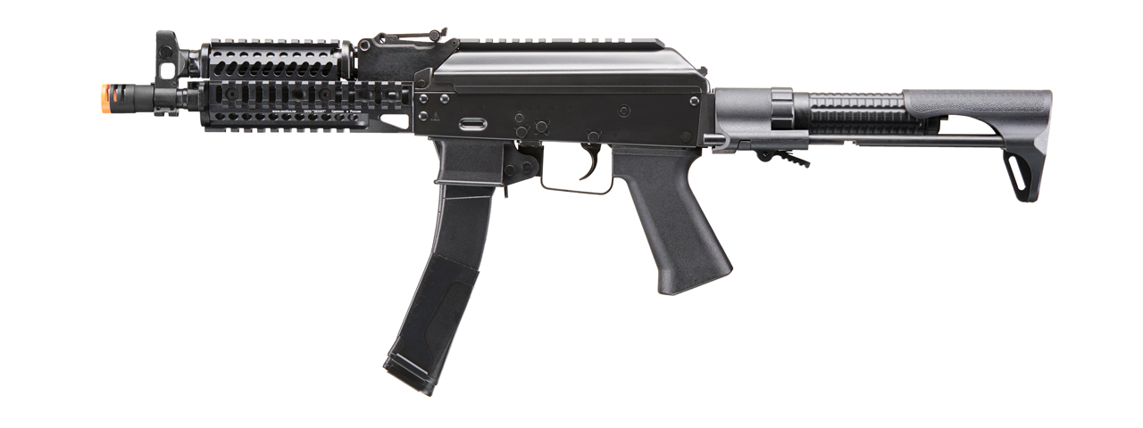 LCT 9mm PP-19 PDW AK Airsoft Electric Blowback Rifle w/ Picatinny Handguard (Color: Black) - Click Image to Close