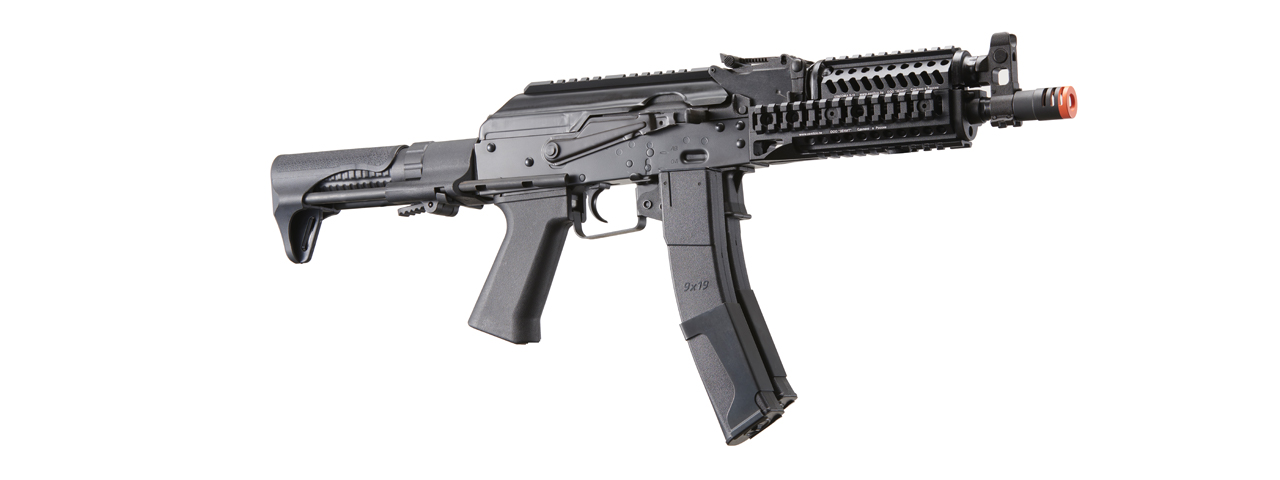 LCT 9mm PP-19 PDW AK Airsoft Electric Blowback Rifle w/ Picatinny Handguard (Color: Black) - Click Image to Close