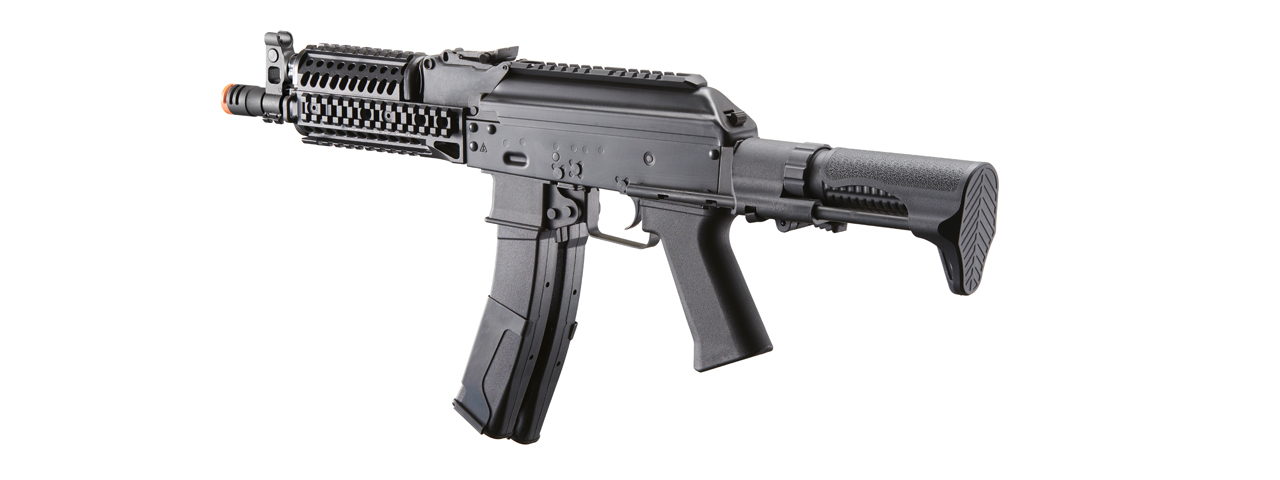 LCT 9mm PP-19 PDW AK Airsoft Electric Blowback Rifle w/ Picatinny Handguard (Color: Black) - Click Image to Close