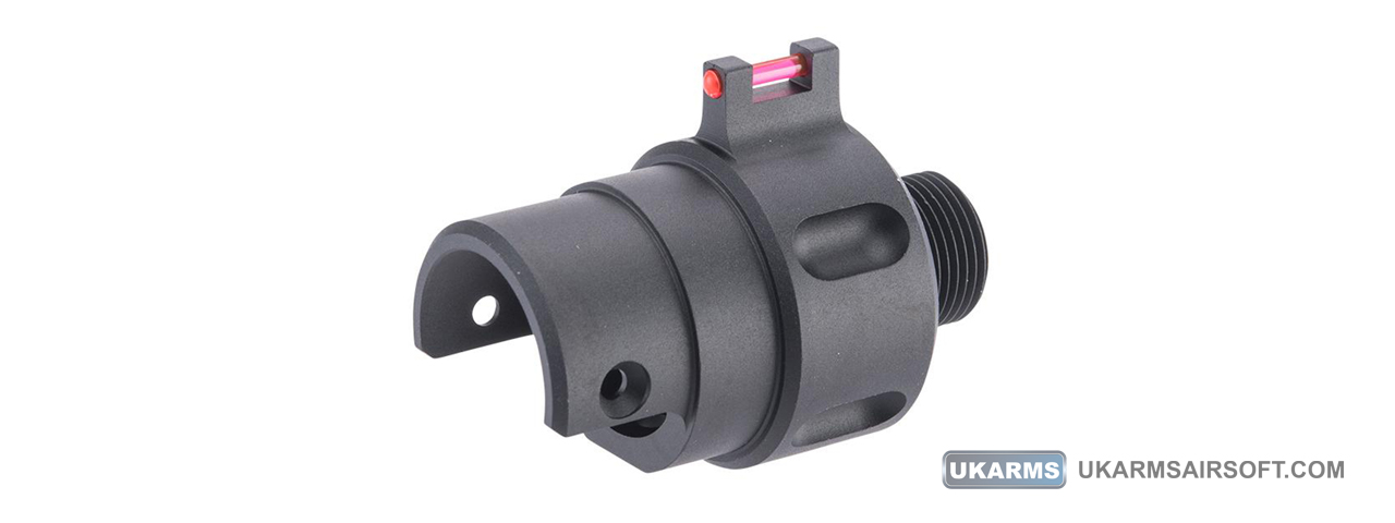 Titanium Tactical Industry Airsoft Series Threaded Receiver Adapter with Fiber Optic Front Sight for Action Army AAP-01 GBB Pistols - Click Image to Close