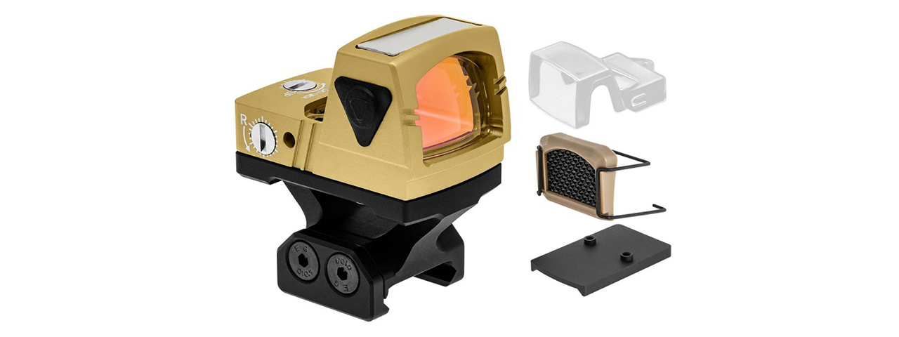 Atlas Custom Works xForce Solar Powered Mini Red Dot with Mount (Gold)