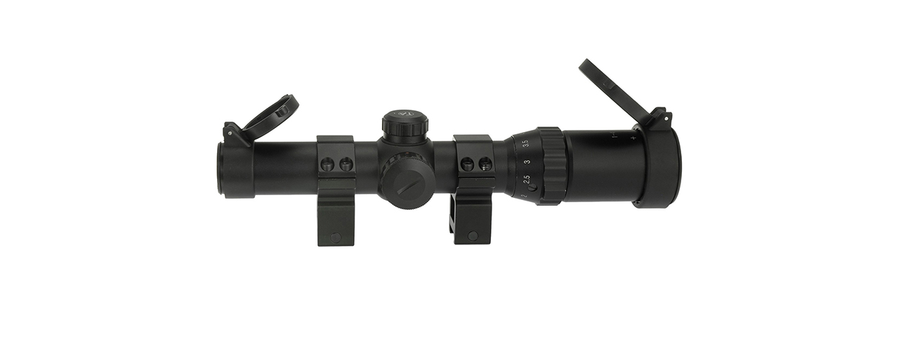 Atlas Custom Works 1-4x24E Red/Green/Blue Illuminated Scope (Black) - Click Image to Close