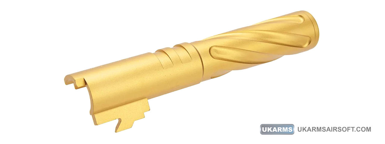 Atlas Custom Works Tornado Aluminum Outer Barrel for TM Hi-Capa 4.3 Airsoft GBB Pistols (Color: Gold)