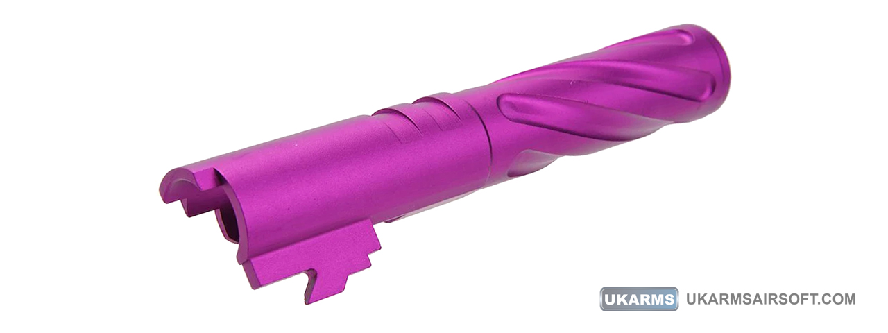 Atlas Custom Works Tornado Aluminum Outer Barrel for TM Hi-Capa 4.3 Airsoft GBB Pistols (Color: Purple) - Click Image to Close