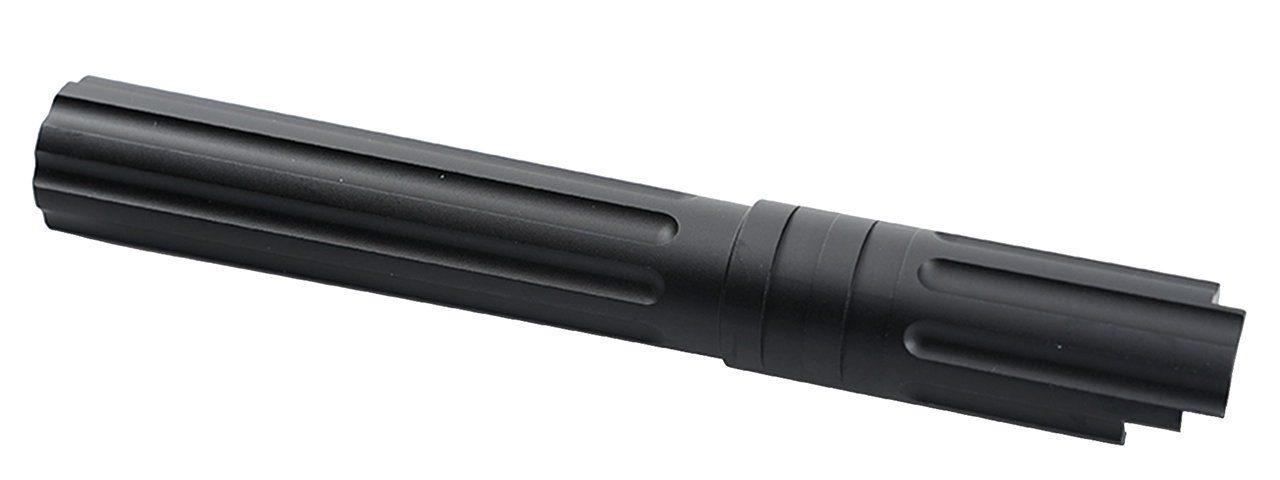 Atlas Custom Works 5.1 Inch Aluminum Straight Fluted Outer Barrel for TM Hicapa M11 CW GBBP (Black)