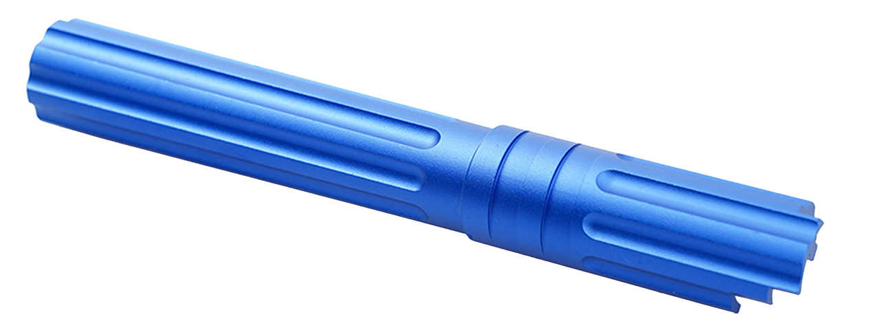 Atlas Custom Works 5.1 Inch Aluminum Straight Fluted Outer Barrel for TM Hicapa M11 CW GBBP (Blue) - Click Image to Close
