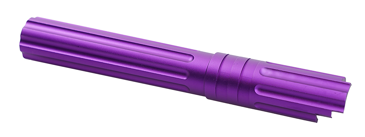 Atlas Custom Works 5.1 Inch Aluminum Straight Fluted Outer Barrel for TM Hicapa M11 CW GBBP (Purple) - Click Image to Close