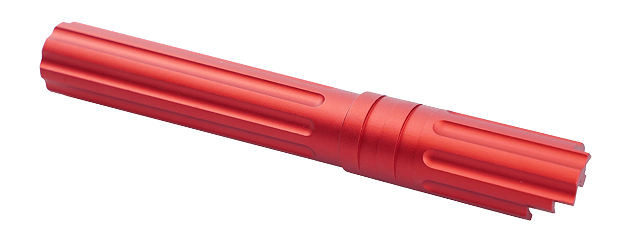 Atlas Custom Works 5.1 Inch Aluminum Straight Fluted Outer Barrel for TM Hicapa M11 CW GBBP (Red) - Click Image to Close