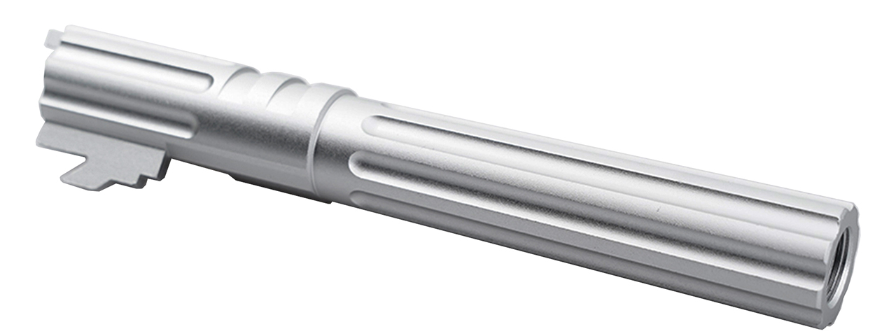 Atlas Custom Works 5.1 Inch Aluminum Straight Fluted Outer Barrel for TM Hicapa M11 CW GBBP (Silver)