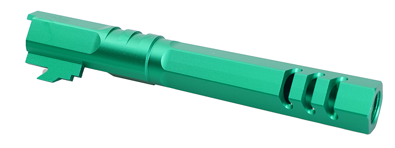 Atlas Custom Works 5.1 Inch Aluminum Hex Outer Barrel for TM Hicapa M11 CW GBBP (Green) - Click Image to Close