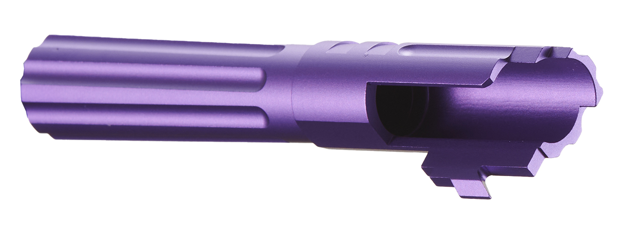 Atlas Custom Works 4.3 Inch Aluminum Straight Fluted Outer Barrel for TM Hicapa M11 CW GBBP (Purple) - Click Image to Close