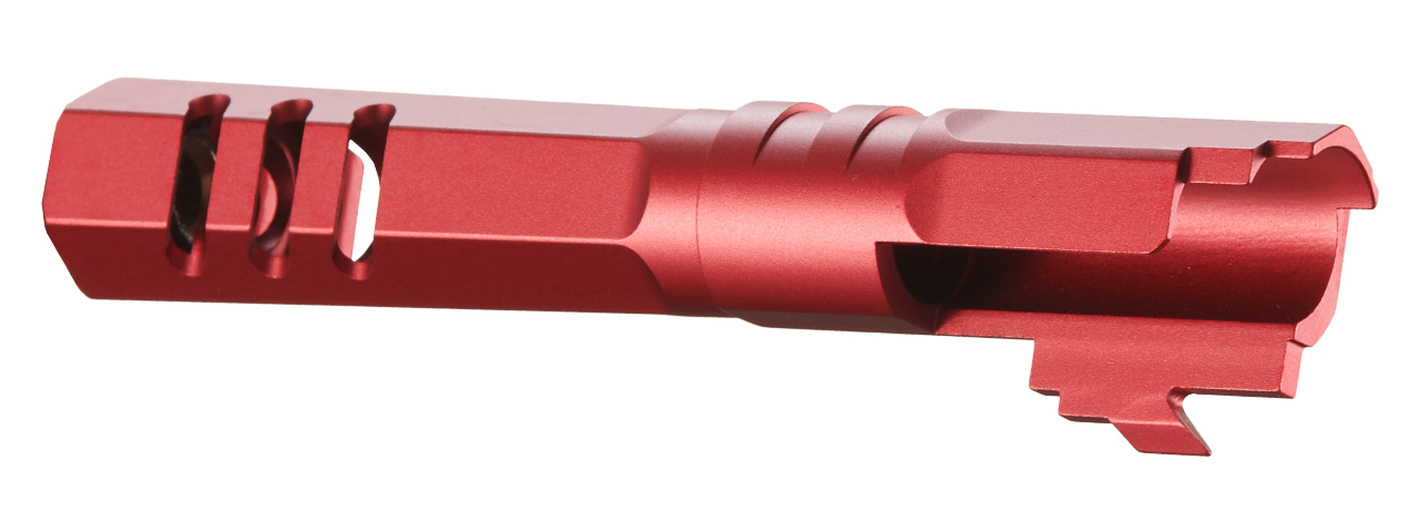 Atlas Custom Works 4.3 Inch Aluminum Straight Fluted Outer Barrel for TM Hicapa M11 CW GBBP (Red) - Click Image to Close