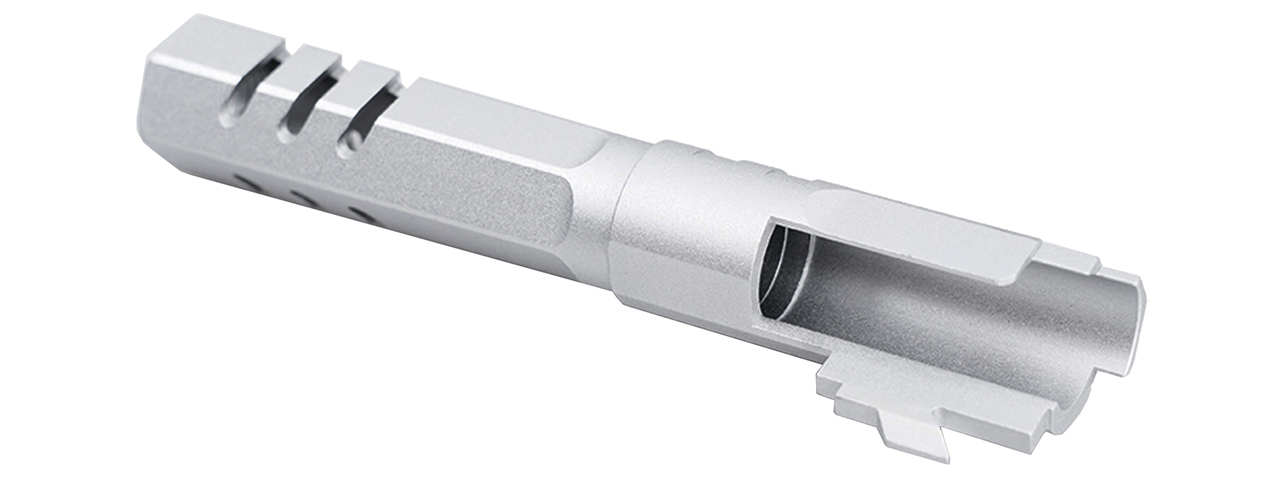 Atlas Custom Works 4.3 Inch Aluminum Hex Outer Barrel for TM Hicapa M11 CW GBBP (Silver) - Click Image to Close