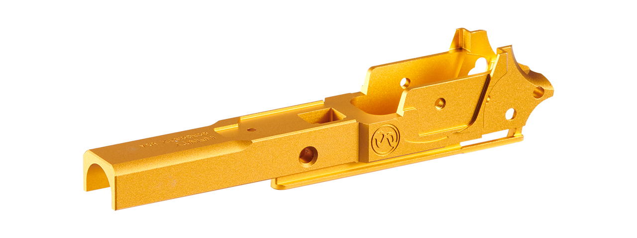 Atlas Custom Works Tokyo Marui Hi Capa GBB 3.9 Type 2 Infinity Aluminum Frame - (Gold) - Click Image to Close