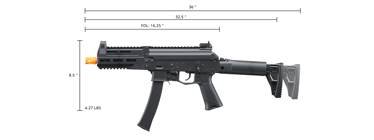 Lancer Tactical PPK-20 Airsoft SMG AEG Rifle (EBB) - Click Image to Close