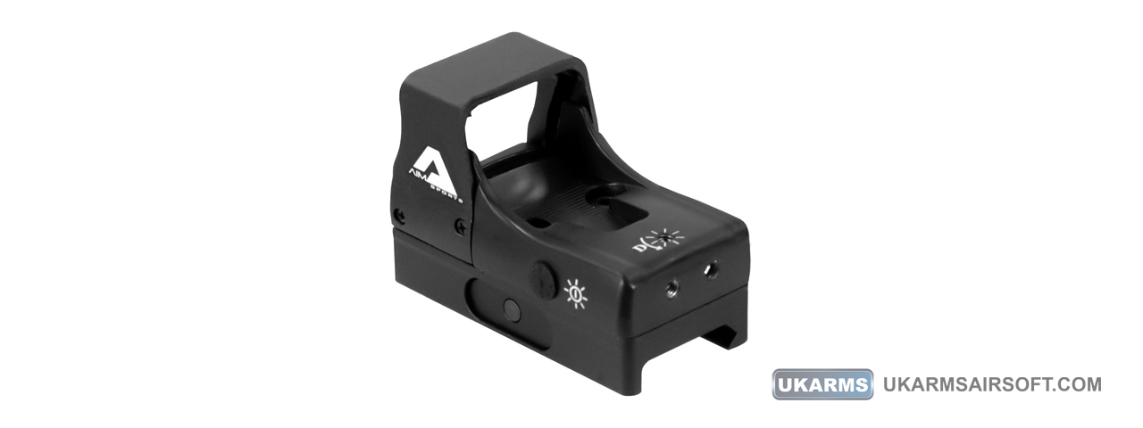 AIM Sports 1x27 Compact Red Dot Sight with Push Button Activation (Color: Black) - Click Image to Close