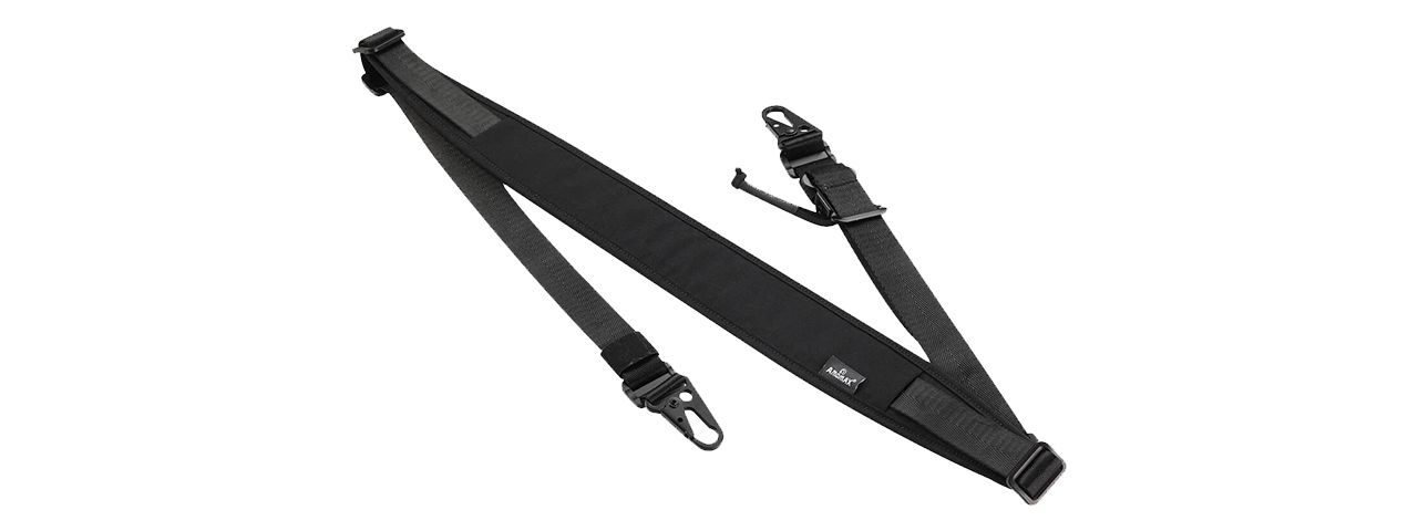 Amomax Padded Quick Adjust Two-Point Sling with HK Style Clip (Black)