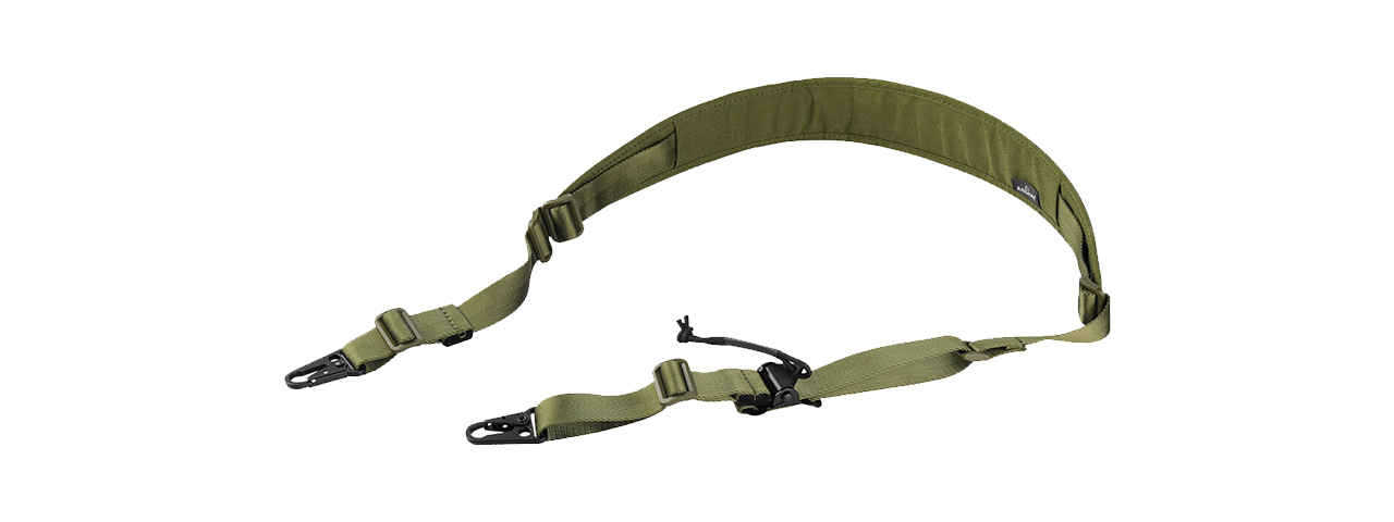 Amomax Padded Quick Adjust Two-Point Sling with HK Style Clip (OD Green)