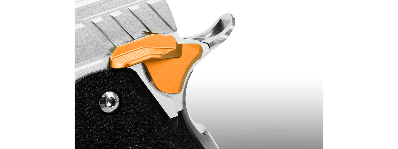 Airsoft Masterpiece Edge "ALBATROSS" Aluminum Ambi Thumb Safeties for Hi Capa - (Orange)