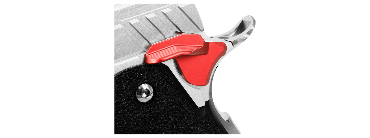Airsoft Masterpiece Edge "ALBATROSS" Aluminum Ambi Thumb Safeties for Hi Capa (Red)