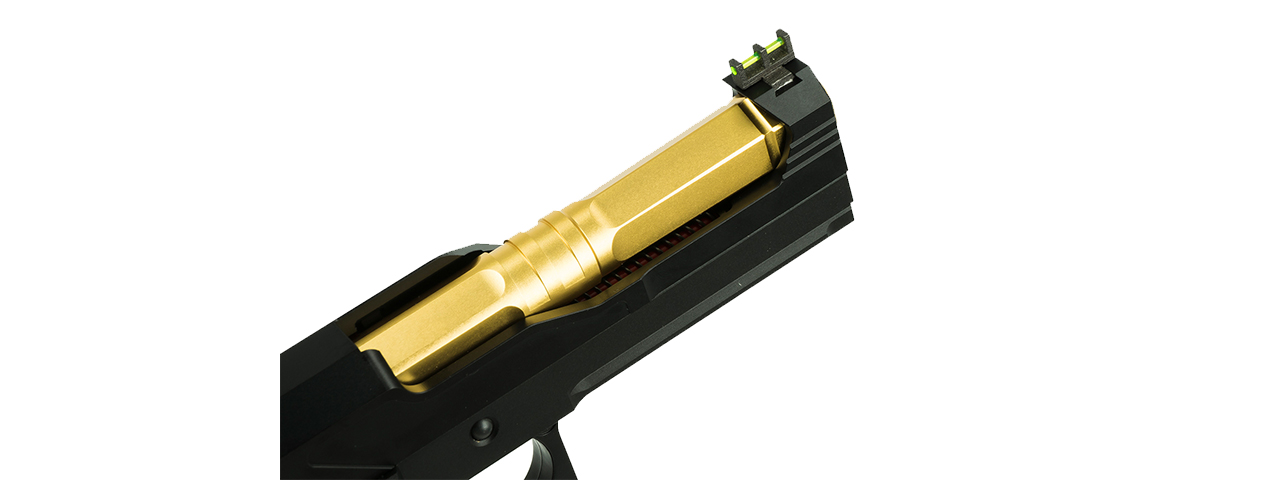 Airsoft Masterpiece Edge "HEXA" Aluminum Outer Barrel for 4.3 Hi Capa (Gold) - Click Image to Close