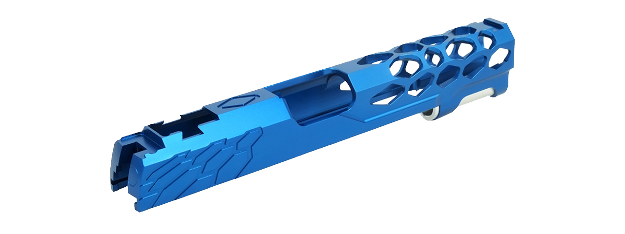 Airsoft Masterpiece Edge "SHIELD" Aluminum Slide for 5.1 Hi Capa (Blue) - Click Image to Close